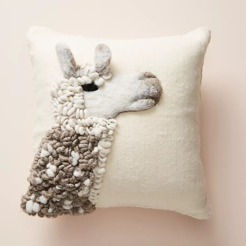 Anthropologie Ernie and Irene Llama Pillow Set of 2 NWT